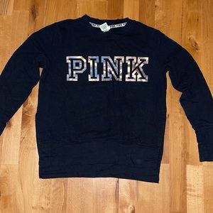 PINK crewnexk with split sides